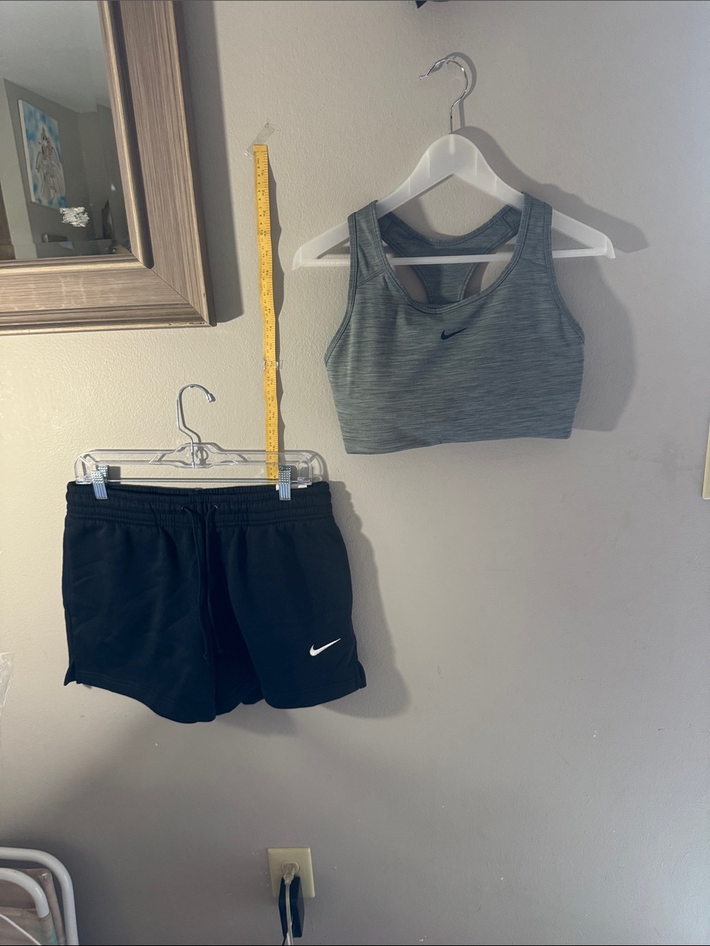 Nike Gray Heather Racerback Sports Bra with Black Short